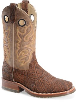 Cognac Sueded Elephant Double H Boot 11" Wide Square Roper